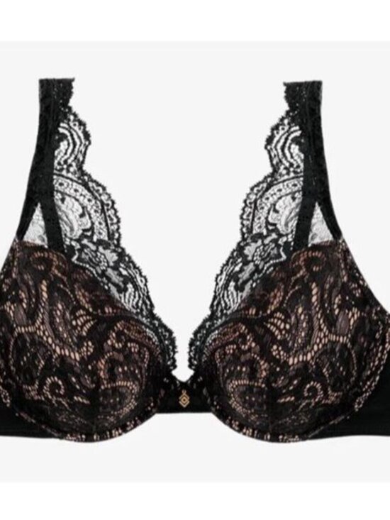 Third Love Other - Third Love 38D Bra Black 24/7 Lace Contour Plunge Underwire Back Close Stretch